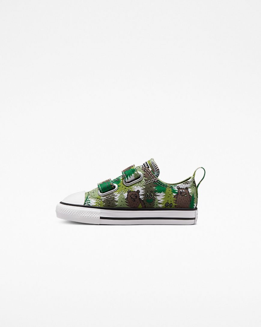 Tenisi Baieti Converse Chuck Taylor All Star Easy-On Forest Camo Albi Verzi | RO 13UJWN796